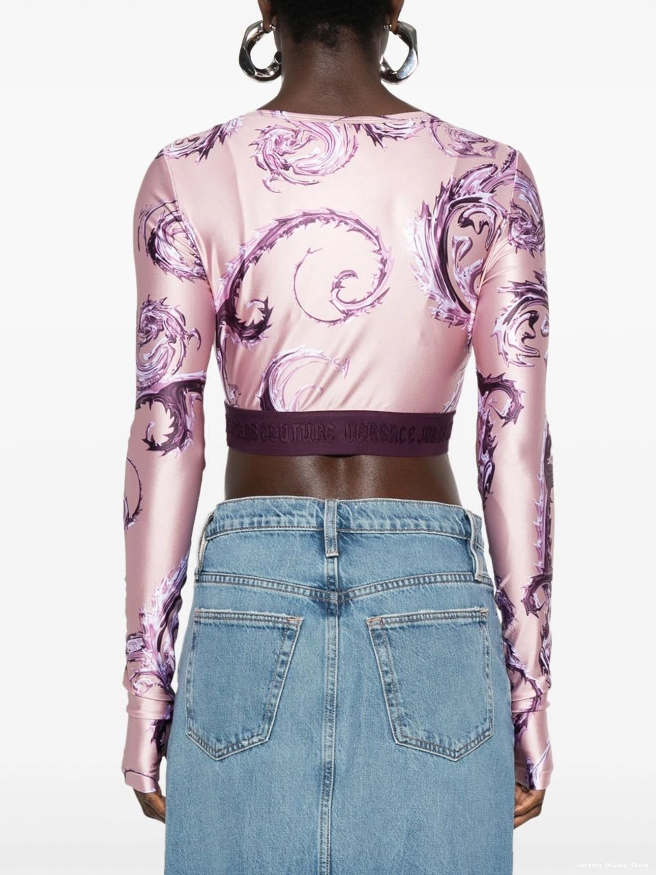 Cheap Versace shorts Women Jeans Couture-print Couture Watercolor track 0405